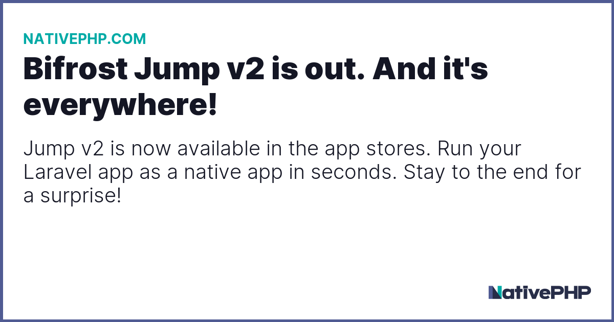 Bifrost Jump v2 is out. And it's everywhere!