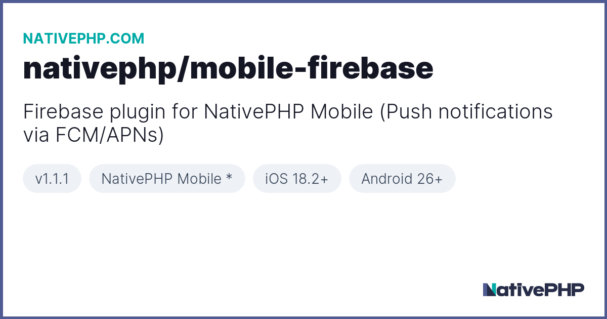 nativephp/mobile-firebase - Plugin - NativePHP