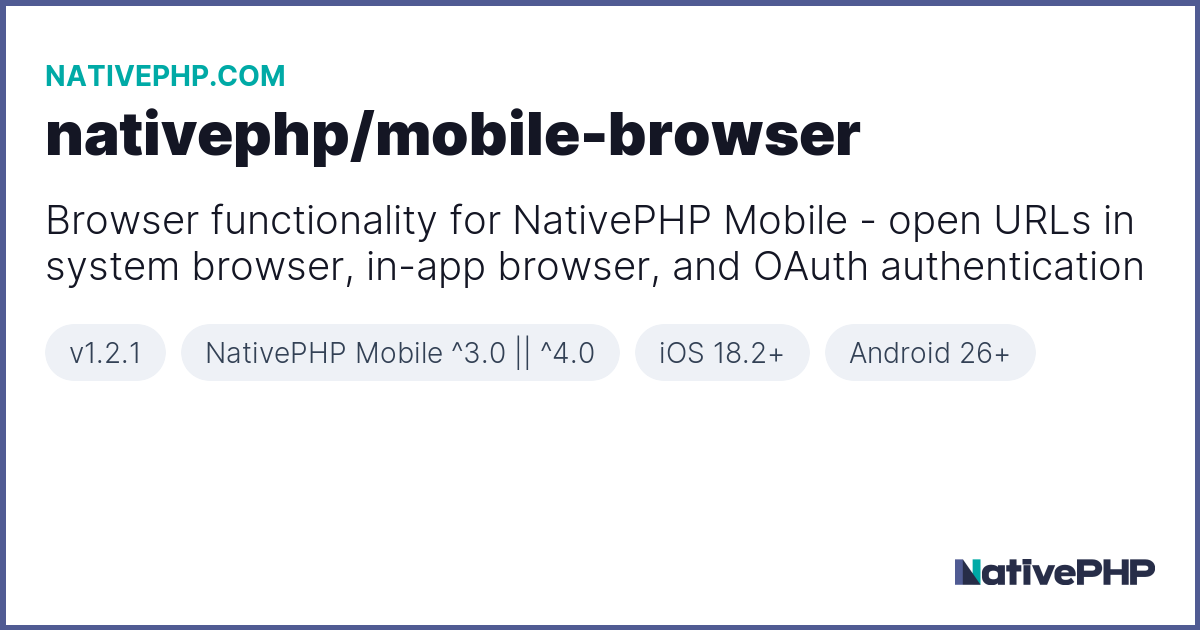 nativephp/mobile-browser - Plugin - NativePHP