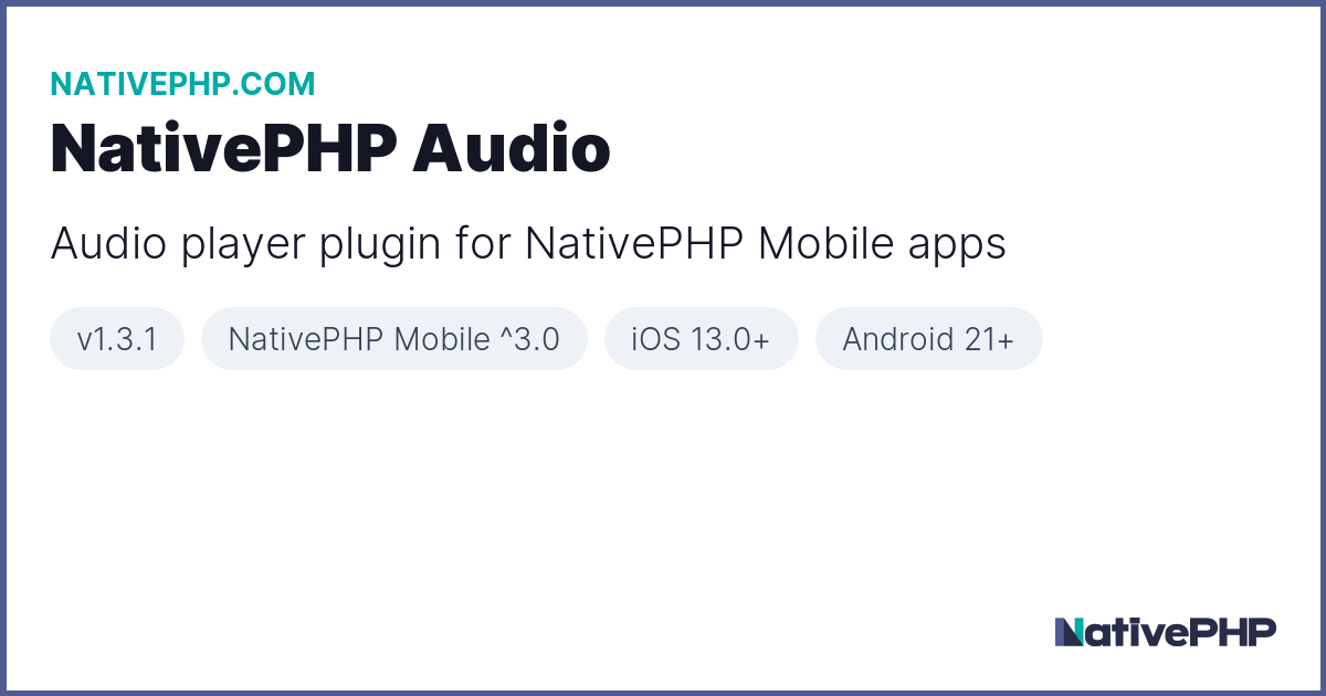 NativePHP Audio - Plugin - NativePHP