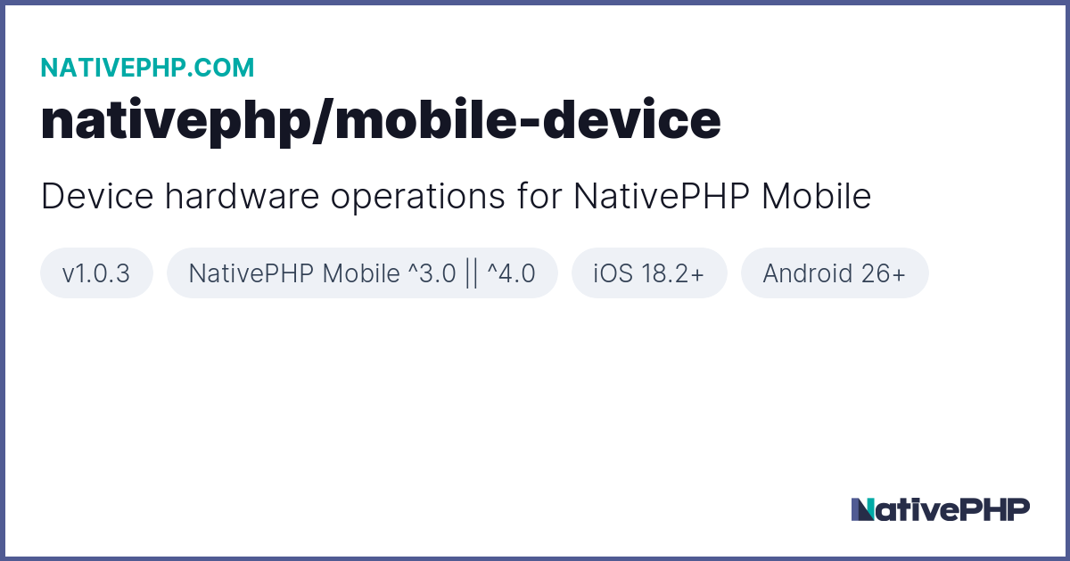 nativephp/mobile-device - Plugin - NativePHP