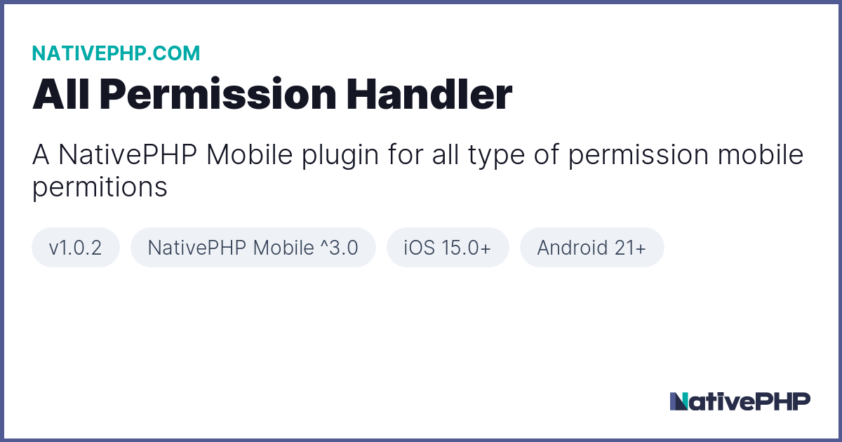 All Permission Handler - Plugin - NativePHP
