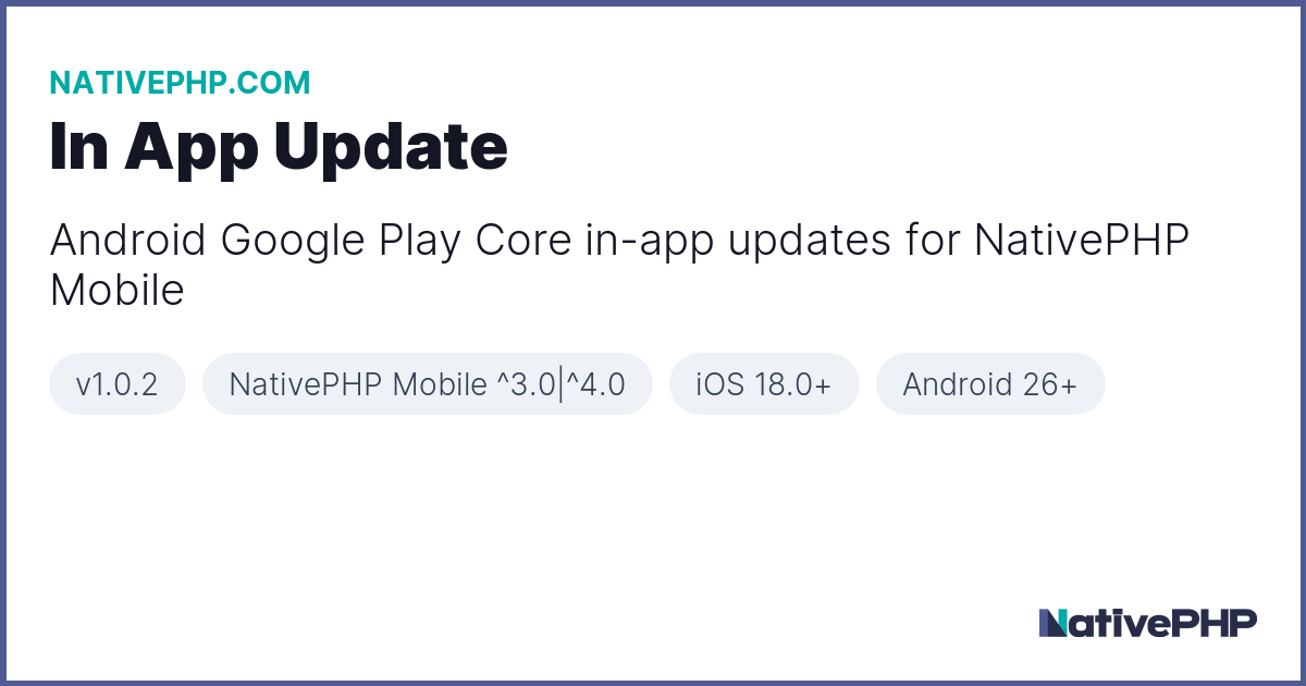 In App Update - Plugin - NativePHP