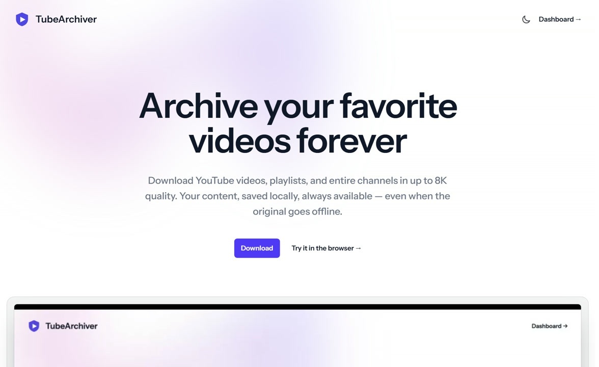 TubeArchiver screenshot 1