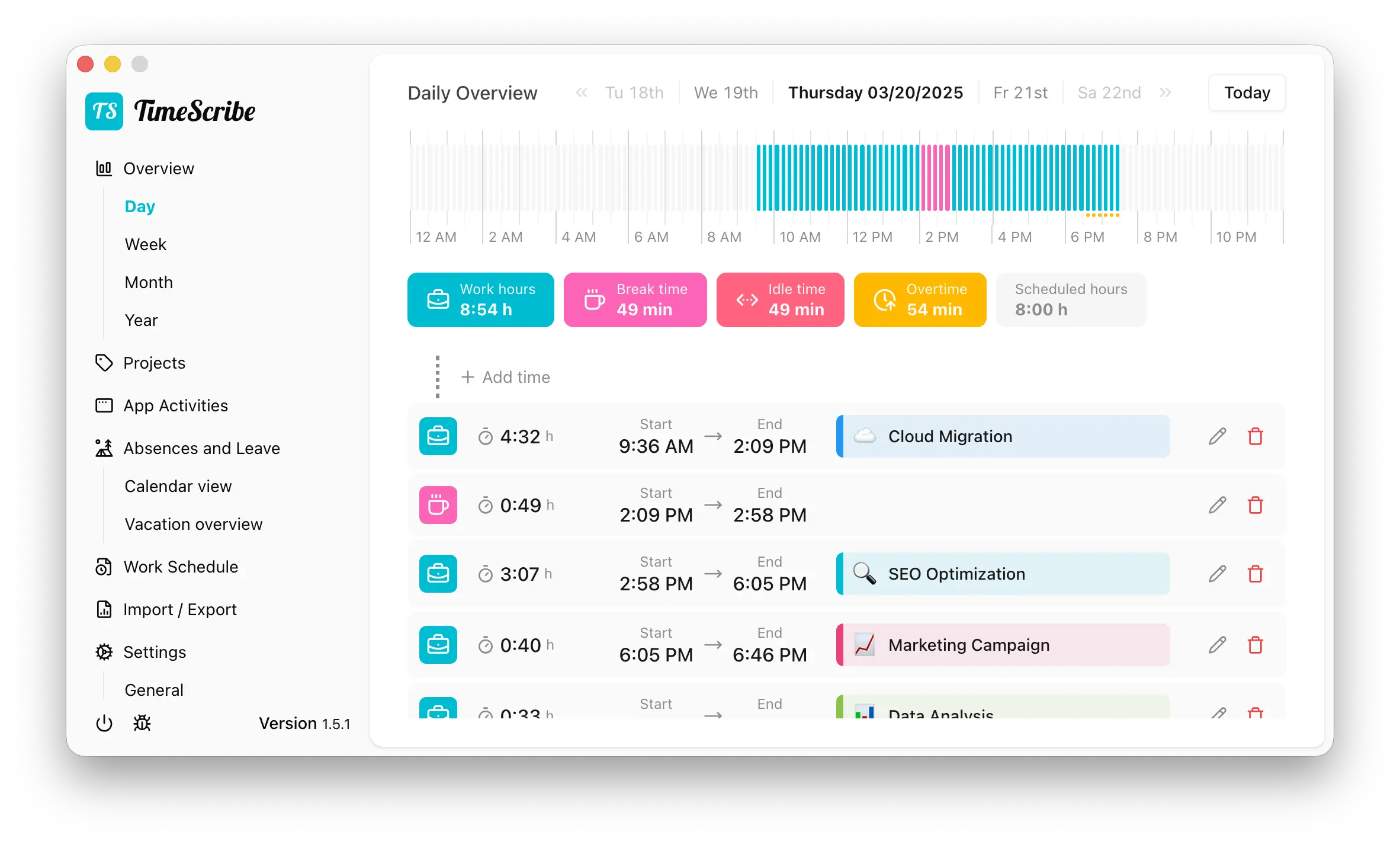 TimeScribe screenshot 1