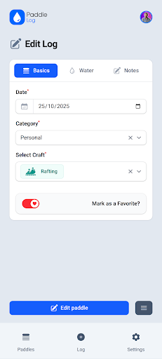 Paddle Log screenshot 2